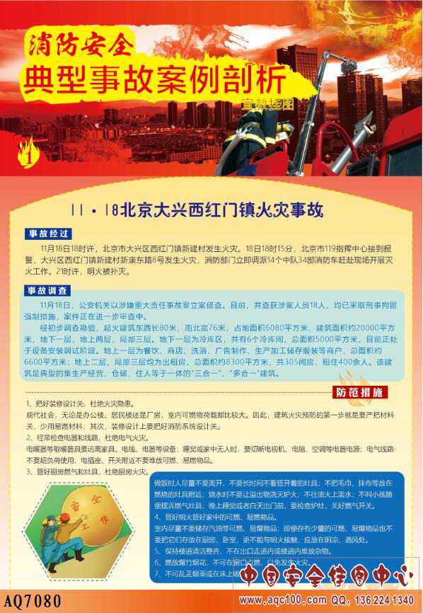消防安全典型事故案例剖析挂图-AQ7080