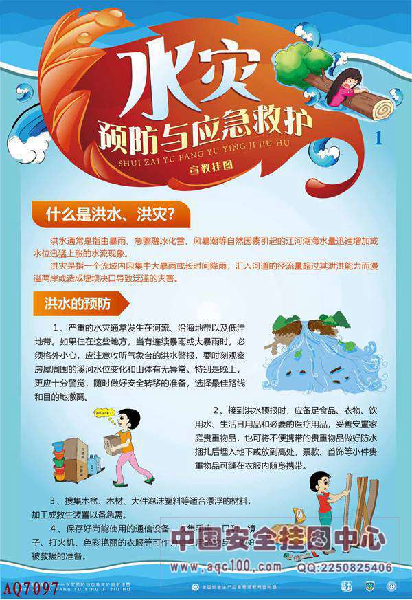 水灾预防与应急救护宣教挂图-AQ7097