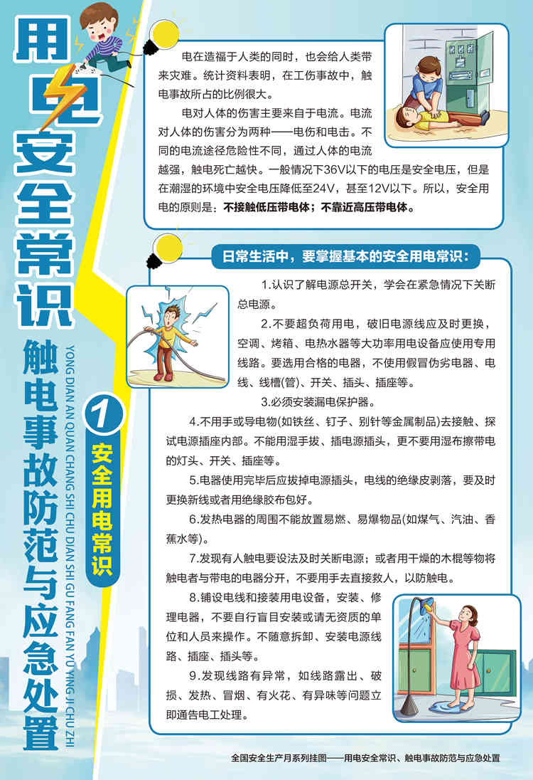 用电安全常识、触电事故防范与应急处置挂图-AQ5060
