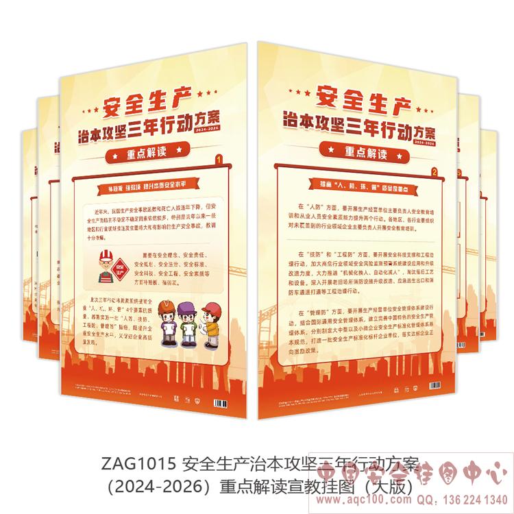 安全生产治本攻坚三年行动方案（2024-2026）重点解读宣教挂图（大版）ZAG1015 