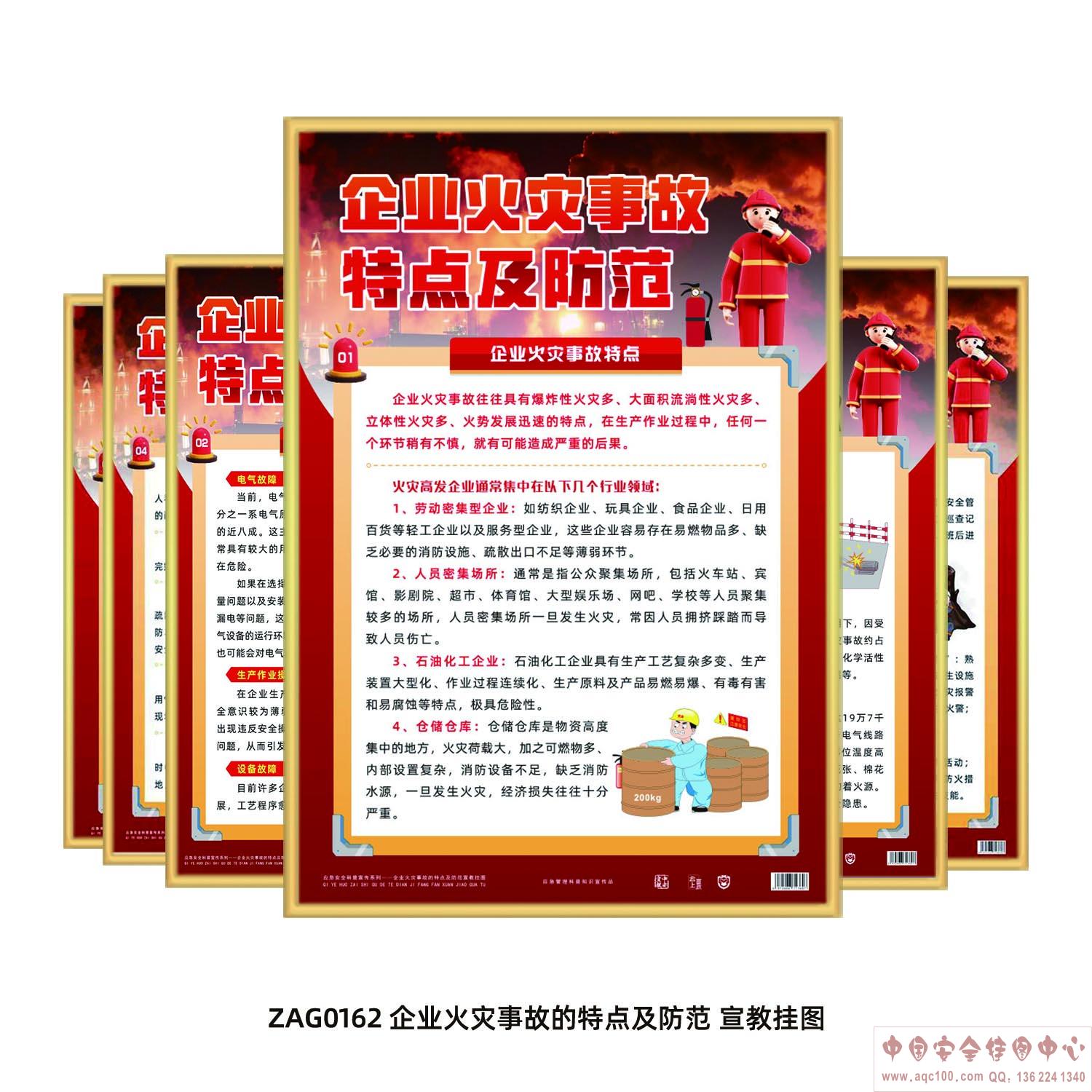 企业火灾事故的特点及防范宣教挂图-ZAG0162 