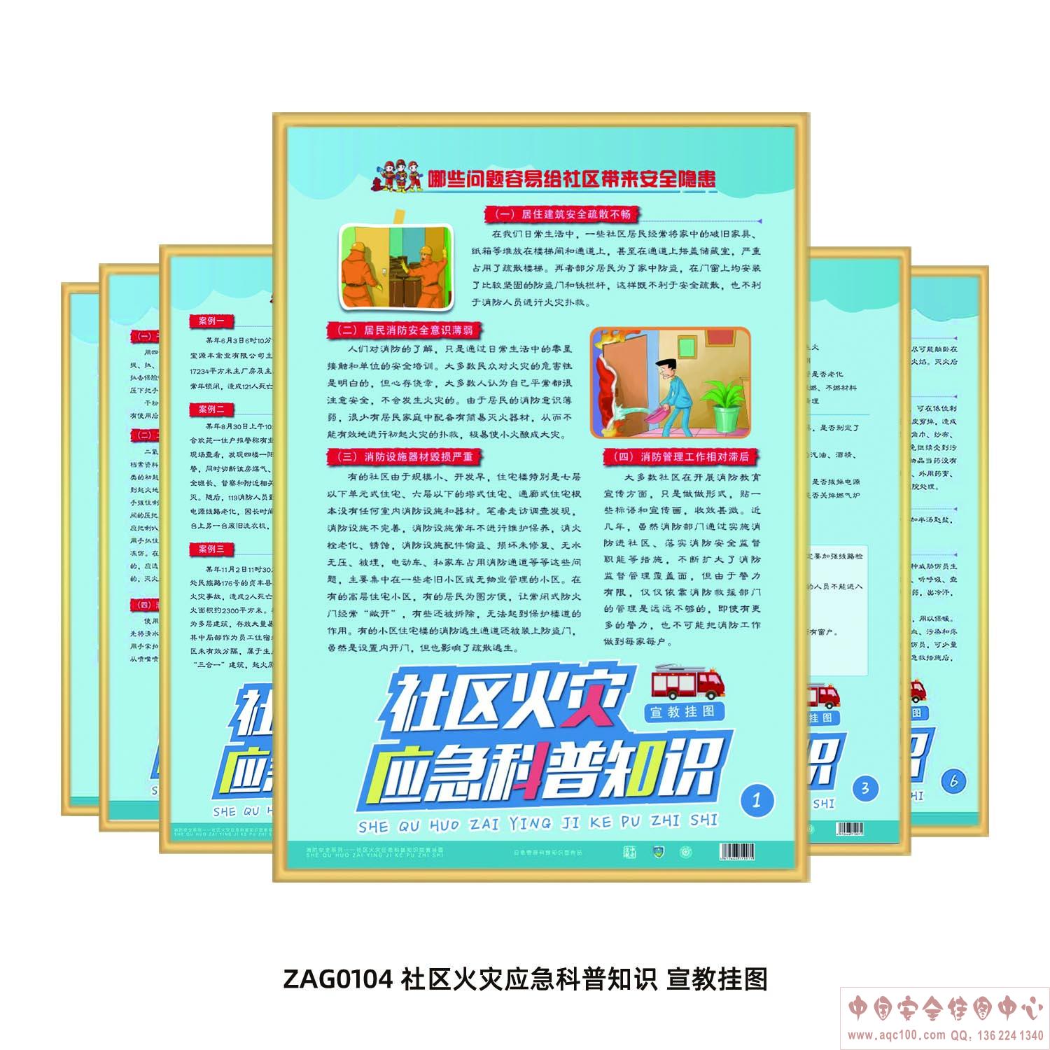 社区火灾应急科普知识宣教挂图-ZAG0104 