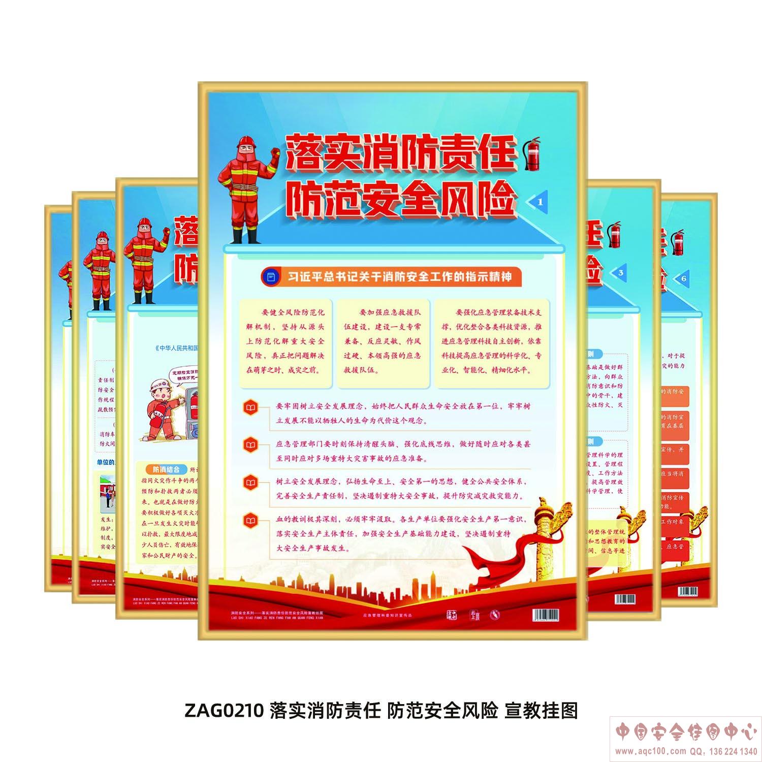 落实消防责任 防范安全风险宣教挂图 ZAG0210 