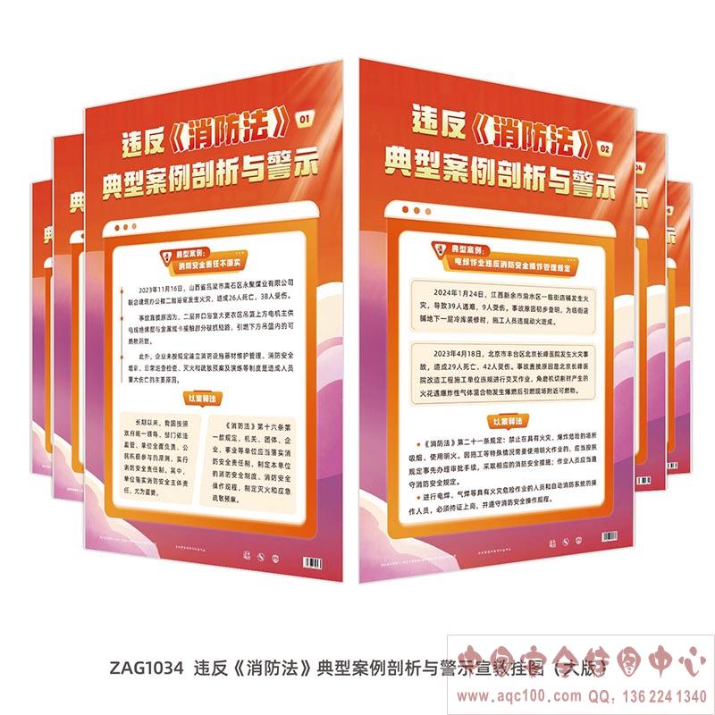 违反《消防法》典型案例剖析与警示宣教挂图（大版）ZAG1034 