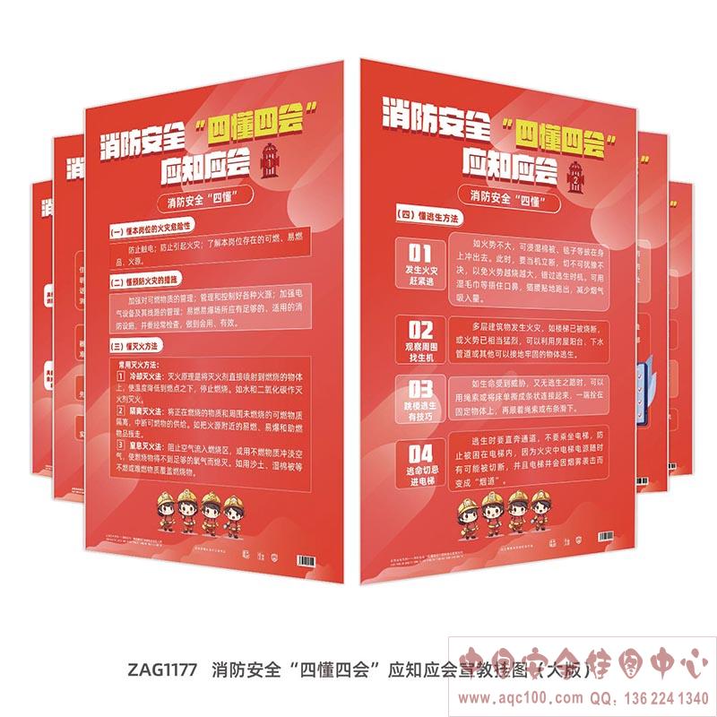 消防安全&ldquo;四懂四会&rdquo;应知应会宣教挂图（大版）ZAG1177 