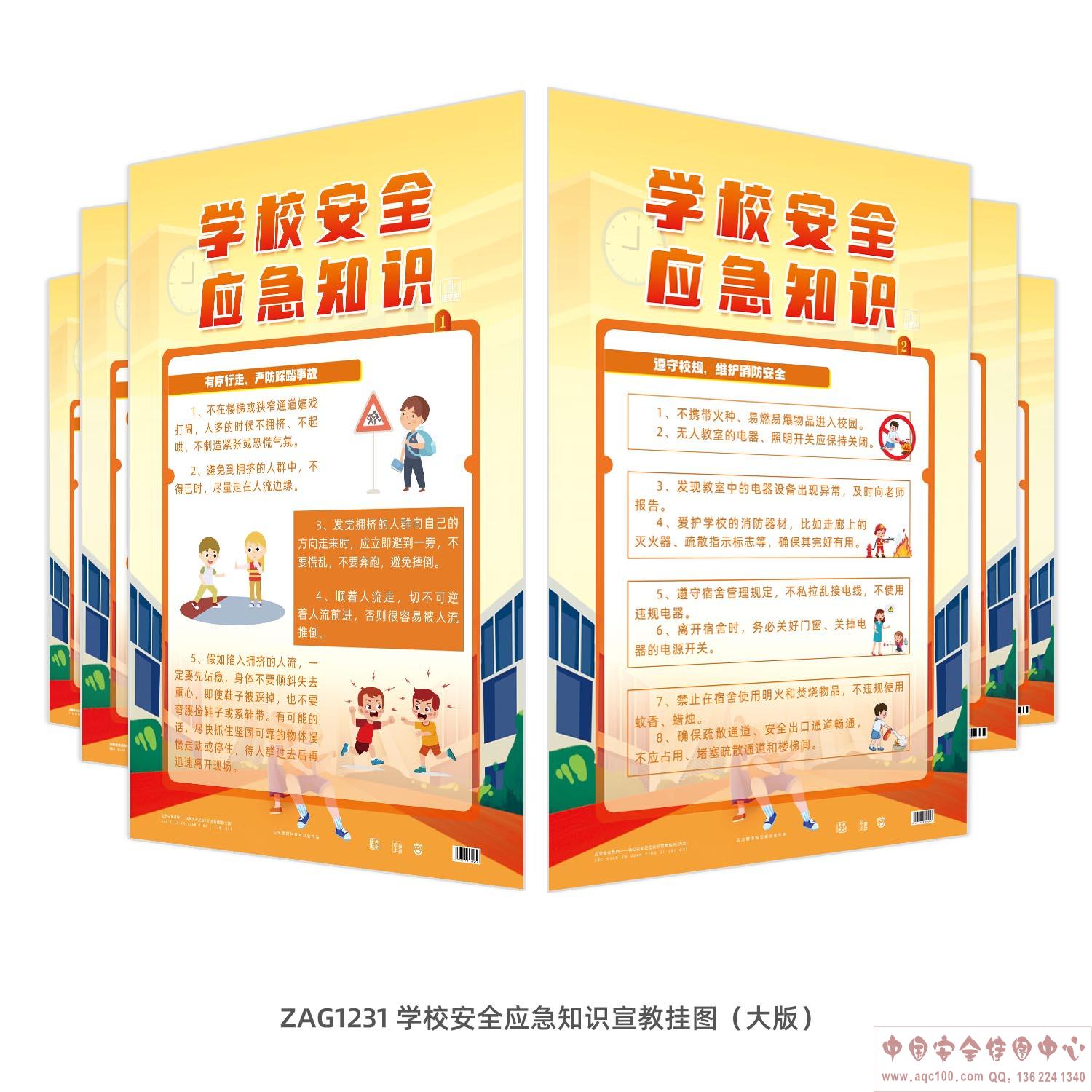 学校安全应急知识宣教挂图（大版）ZAG1231 