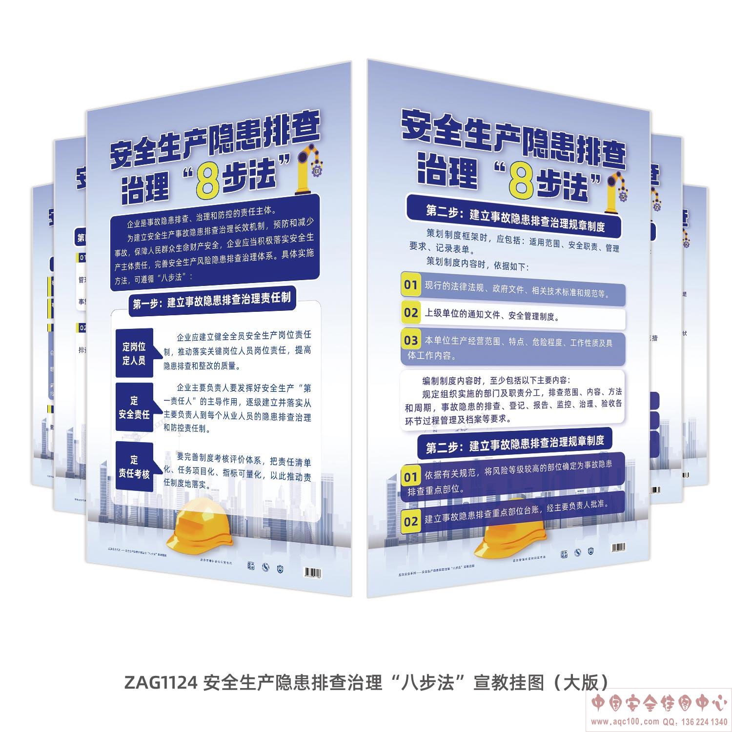 安全生产隐患排查治理&ldquo;八步法&rdquo;宣教挂图（大版）-ZAG1124 