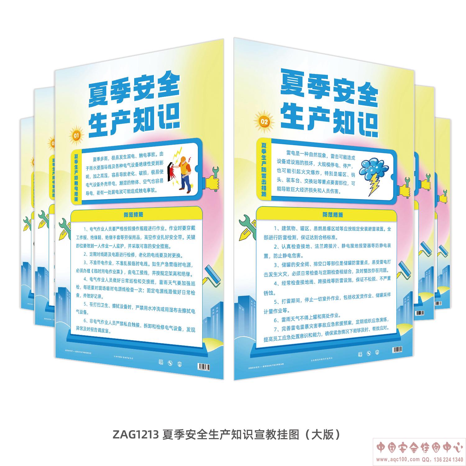 夏季安全生产知识宣教挂图（大版）ZAG1213