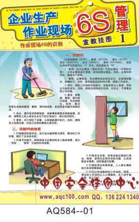 企业生产作业现场6S管理宣传挂图-AQ584