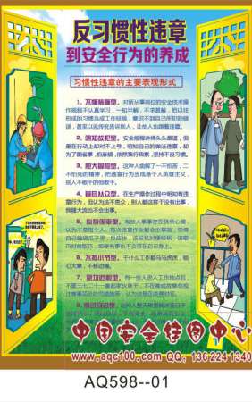 反习惯性违章到安全行为的养成宣传挂图-AQ598