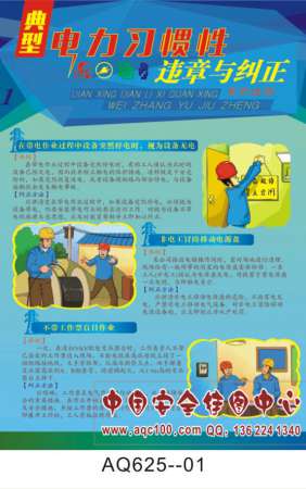典型用电习惯性违章与纠正宣传挂图-AQ625