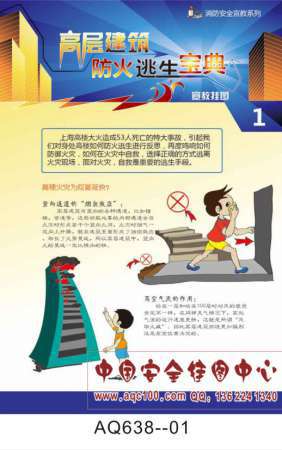 高层建筑防火逃生宝典宣传挂图-AQ639