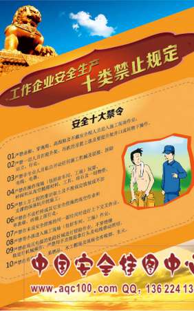 工作企业安全生产十类禁止规定宣传单-DZ069