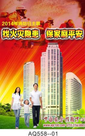 119消防安全宣传主题找火灾隐患保家庭平安挂图-AQ558