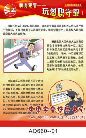 职务犯罪之玩忽职守罪法制宣传普法挂图-AQ660