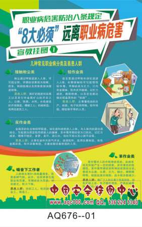 职业病危害防治八条规定-8大必须远离职业病危害宣传挂图-AQ676