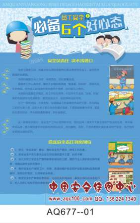 员工安全必备6个好心态宣传挂图-AQ677 