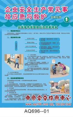 企业安全生产常见事故应急与救护宣传挂图-AQ696