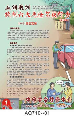 血泪教训&mdash;抵制六大危险驾驶行为宣传挂图-AQ710