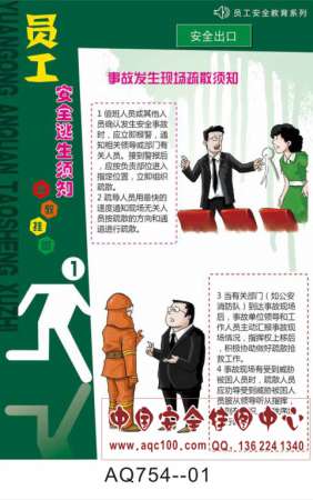 员工安全逃生须知宣传挂图-AQ754