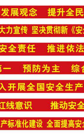 安全生产月主题宣传横幅牛津布环境布置条幅定制10M*70CM