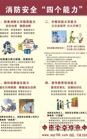 消防安全四个能力宣传单三提示三懂三会A4双面印刷100起订119主题-DZ088