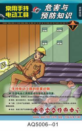 常用手持电动工具危害与事故预防知识宣传挂图-AQ5006