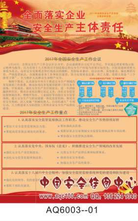 2017年全面落实企业安全生产主体责任主题挂图-AQ6003