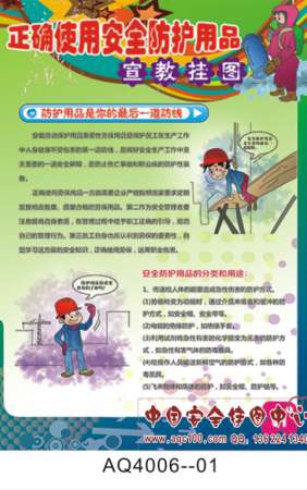 正确使用安全防护用品宣传挂图-AQ4006