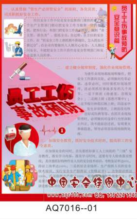 员工工伤事故预防传宣传挂图-AQ7016