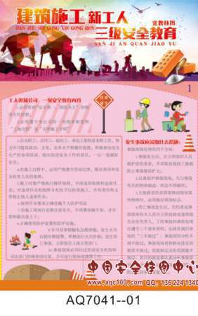 建筑施工安全知识普及宣传挂图-AQ7040