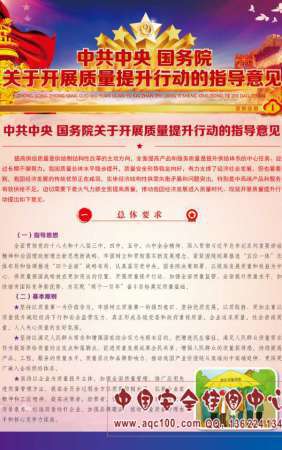 中共中央国务院关于开展质量提升行动的指导意见挂图-AQ7055