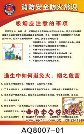 消防安全防火常识挂图-AQ8007